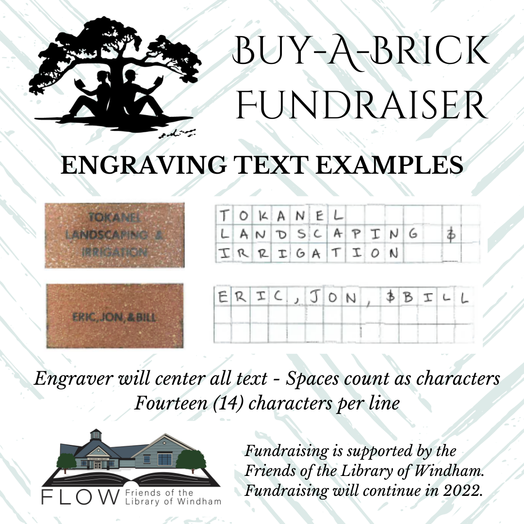 Buy a Brick graphic with text examples