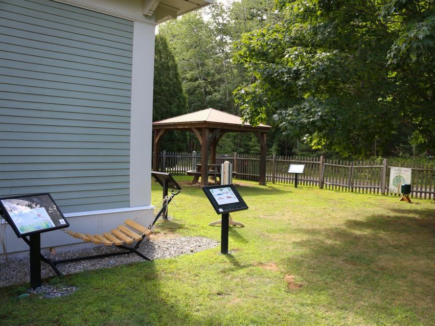 A photo of the inside of the storygarden. 